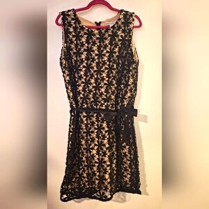 Gretchen Scott Dress Black with tan underslip